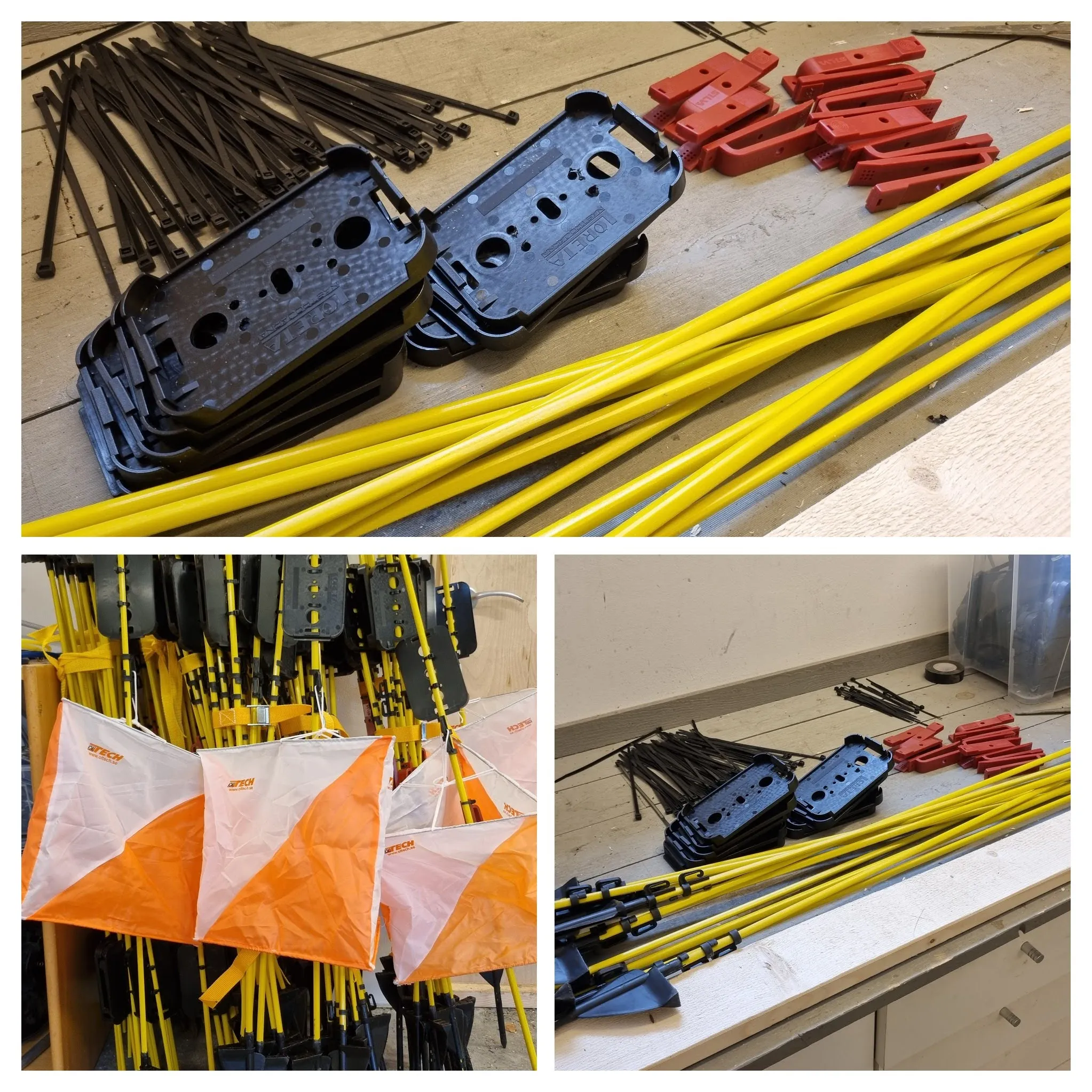 Bilder som visar hur kontrollställningarna för MTB-orientering byggdes